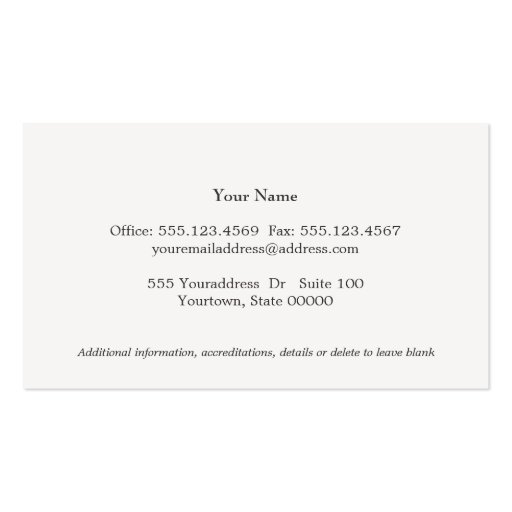 Elegant Attorney at Law Simple Off White Card Business Card (back side)
