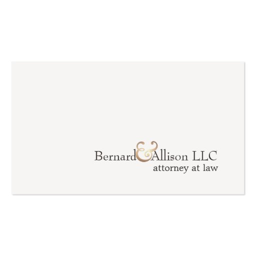 Elegant Attorney at Law Simple Off White Card Business Card (front side)