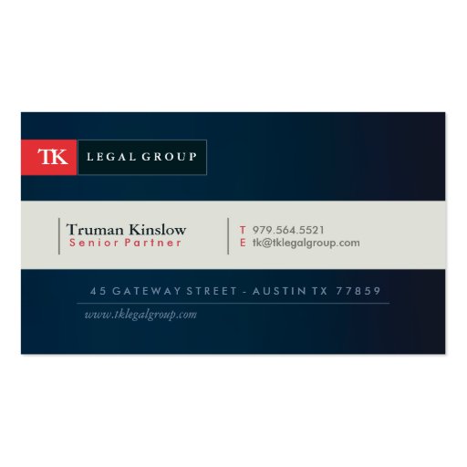 Elegant Attorney Business Card (front side)