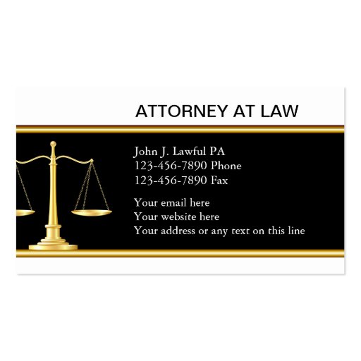 Elegant Attorney Business Cards (front side)