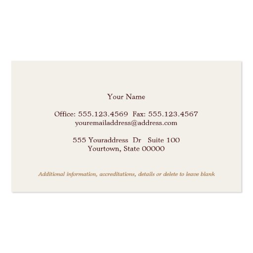 Elegant Attorney Ivory Professional Traditional Business Card Templates (back side)