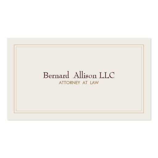 Elegant Attorney Ivory Professional Traditional Business Card Templates (front side)