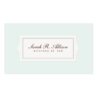 Elegant Attorney Plaque Style Light Blue Business Cards