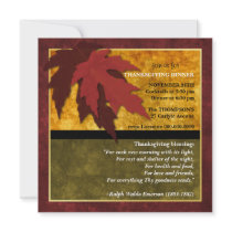 Elegant Autumn Leaves Thanksgiving Invitation