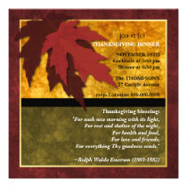 Elegant Autumn Leaves Thanksgiving Invitation