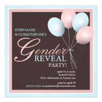 Elegant Baby Balloon Gender Reveal Invitation