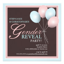 Elegant Baby Balloon Gender Reveal Invitation invitations
