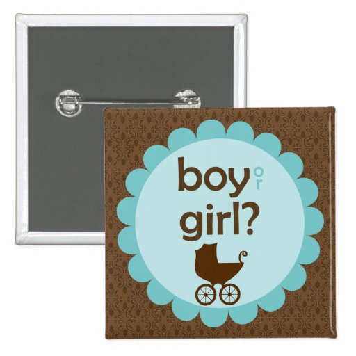 Elegant Baby Carriage Gender Reveal Party Pinback Button