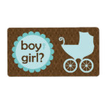 Elegant Baby Carriage Gender Reveal Party Custom Shipping Labels