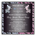 Elegant Baby Gender Reveal Zebras & Animal Print Personalized Invites
