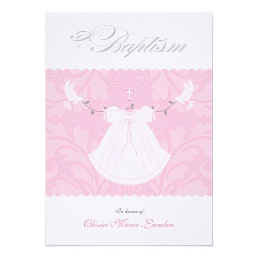 Elegant Baby Girl Baptism Invitation