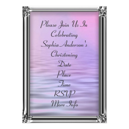 Elegant Baby Girl Christening Invitations