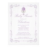 Elegant Baby Rattle Girl Baby Shower Invitation invitations