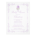 Elegant Baby Rattle Girl Baby Shower Invitation invitations
