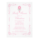 Elegant Baby Rattle Girl Baby Shower Invitation invitations