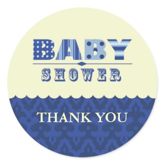 Elegant Baby Shower Favor Sticker sticker