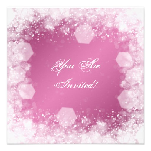 Elegant Baby Shower Night Sparkle Pink Invitations