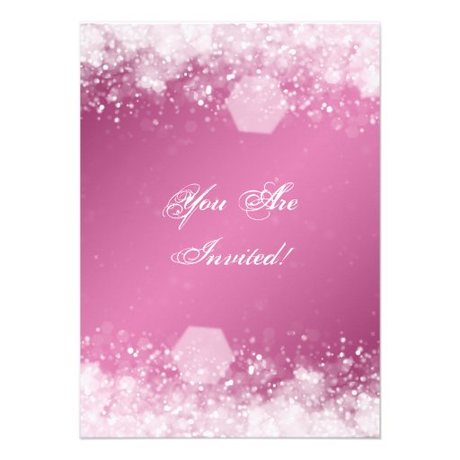 Elegant Baby Shower Night Sparkle Pink Invite