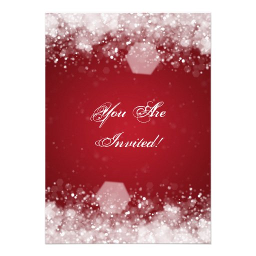 Elegant Baby Shower Night Sparkle Red Invitation