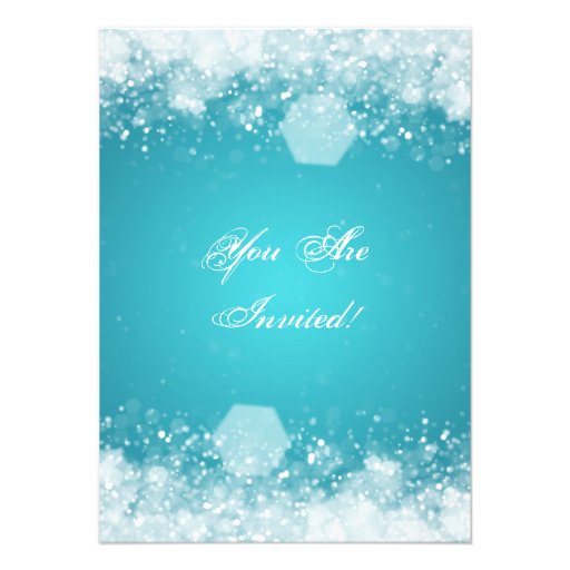 Elegant Baby Shower Night Sparkle Turquoise Personalized Invitations