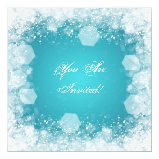 Elegant Baby Shower Night Sparkle Turquoise Invites