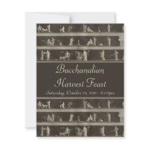 Elegant Bacchanalian Harvest Feast Neo-Classical Personalized Invite