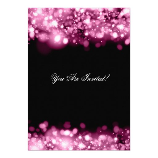 Elegant Bachelorette Party Sparkling Lights Pink Personalized Invitations