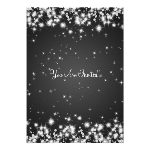 Elegant Bachelorette Party Winter Sparkle Black Card