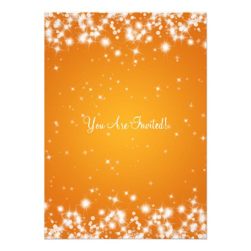 Elegant Bachelorette Party Winter Sparkle Orange Cards