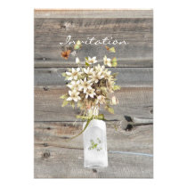 elegant barnwood wildflower floral country wedding announcements