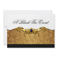 Elegant Baroque Black Tie Event (gold/sapphire) invitation