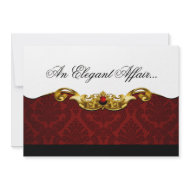 Elegant Baroque Black Tie Event (red) invitation