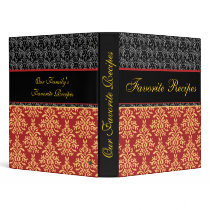 Elegant Baroque Damask Favorite Recipes Cookbook Vinyl Binder