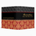 Elegant Baroque Damask Restaurant Reservation Book Vinyl Binder