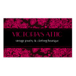 Elegant Baroque Fushia & Black Profile Card business cards