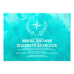 Elegant Beach Destination Bridal Shower Invitation Personalized Announcements