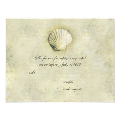 Elegant Beach Seashell RSVP Cards Custom Announcement
