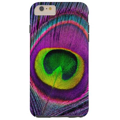 Elegant Beautiful Jewel Colored Peacock Feathers Tough iPhone 6 Plus Case