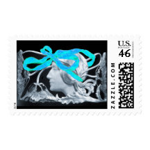 ELEGANT BEAUTY black and white ,blue grey Stamp