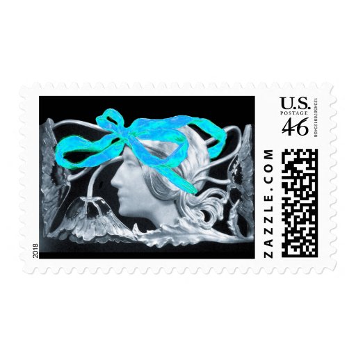 ELEGANT BEAUTY black and white ,blue grey Stamp