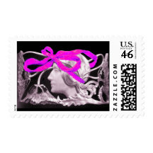 ELEGANT BEAUTY black and white ,pink Stamp