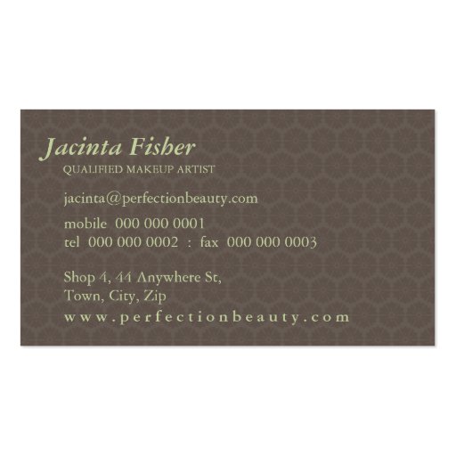 ELEGANT BEAUTY BUSINESS CARD :: perfection 6BL (back side)