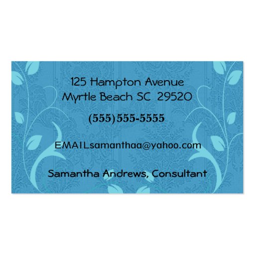 Elegant Beauty Consultant Business Card (back side)