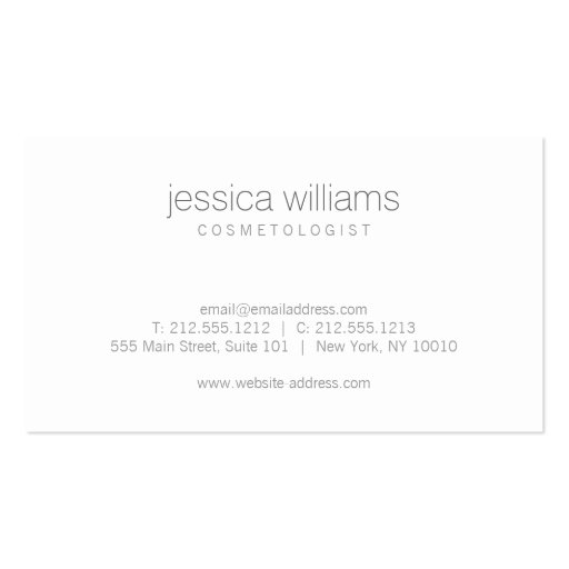 Elegant Beauty Gold Sunburst Cosmetologist, Salon Business Card Template (back side)