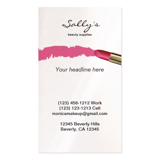 Elegant Beauty Supply Business Card Template (back side)