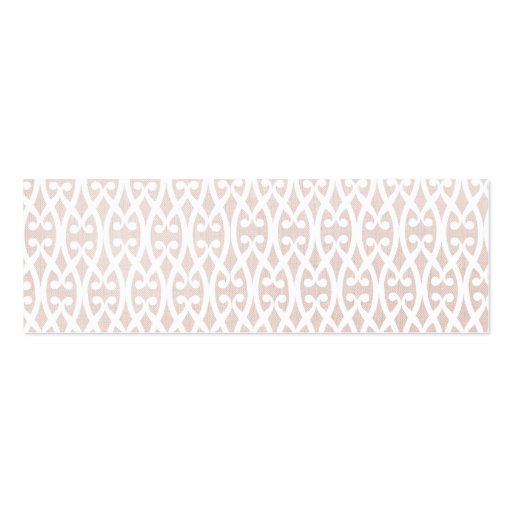 Elegant Beige and White Lattice Pattern Business Cards (front side)