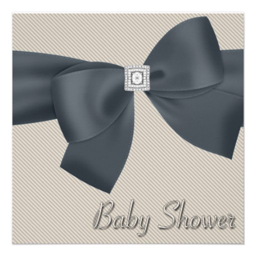 Elegant Beige Baby Shower Invitations