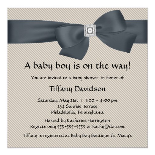 Elegant Beige Baby Shower Invitations