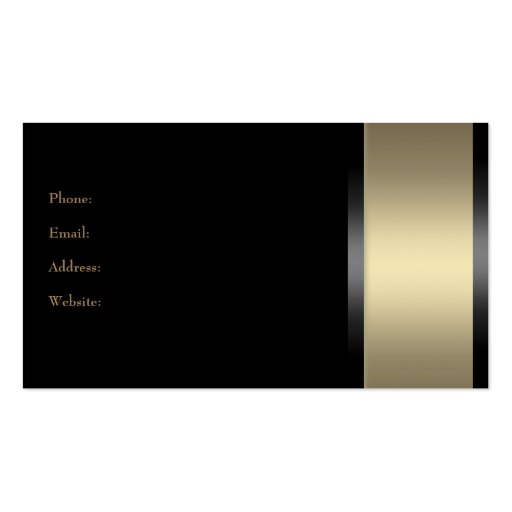 Elegant Beige Metal Look Black Bronze Business Card Templates (back side)
