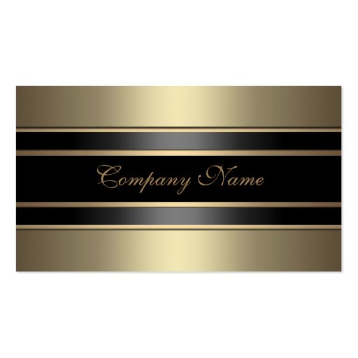 Elegant Beige Metal Look Black Bronze Business Card Templates (front side)